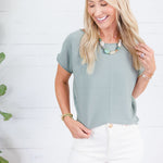 Aspen Sage Boatneck Sweater Be Cool