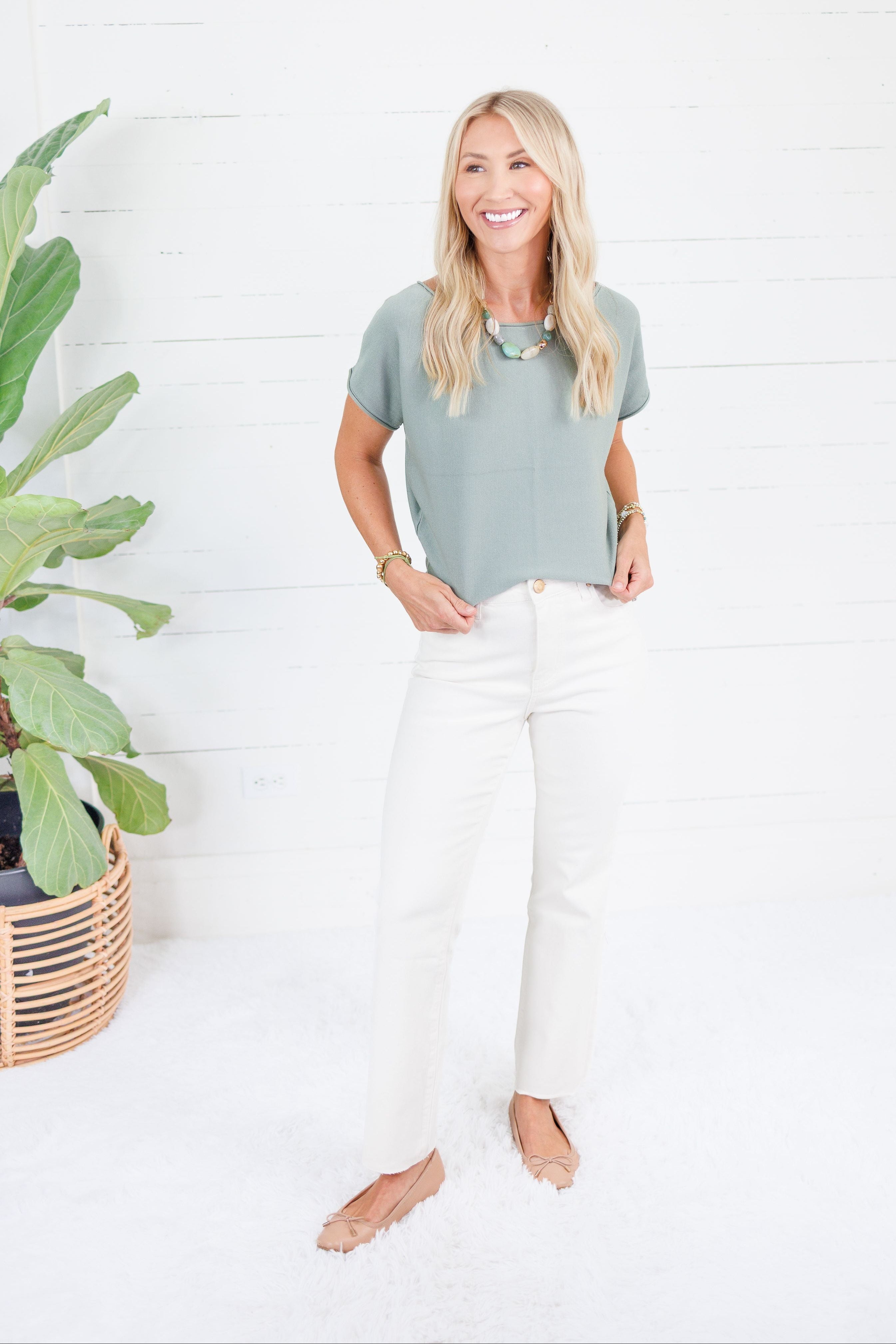Aspen Sage Boatneck Sweater Be Cool