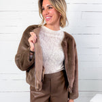 Aubrey Brown Faux Fur Jacket Lucy Paris