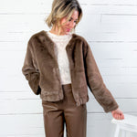 Aubrey Brown Faux Fur Jacket Lucy Paris