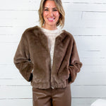 Aubrey Brown Faux Fur Jacket Lucy Paris