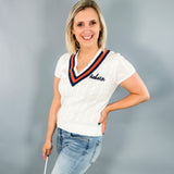 Auburn Cable V-Neck Sweater