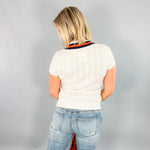 Auburn Cable V-Neck Sweater