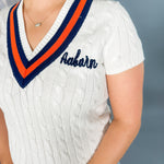 Auburn Cable V-Neck Sweater