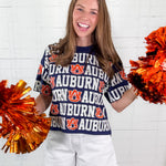 Auburn Navy Sequin Repeat Tee Stewart Simmons
