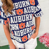 Auburn Navy Sequin Repeat Tee Stewart Simmons