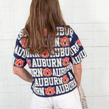 Auburn Navy Sequin Repeat Tee Stewart Simmons