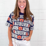 Auburn Navy Sequin Repeat Tee Stewart Simmons
