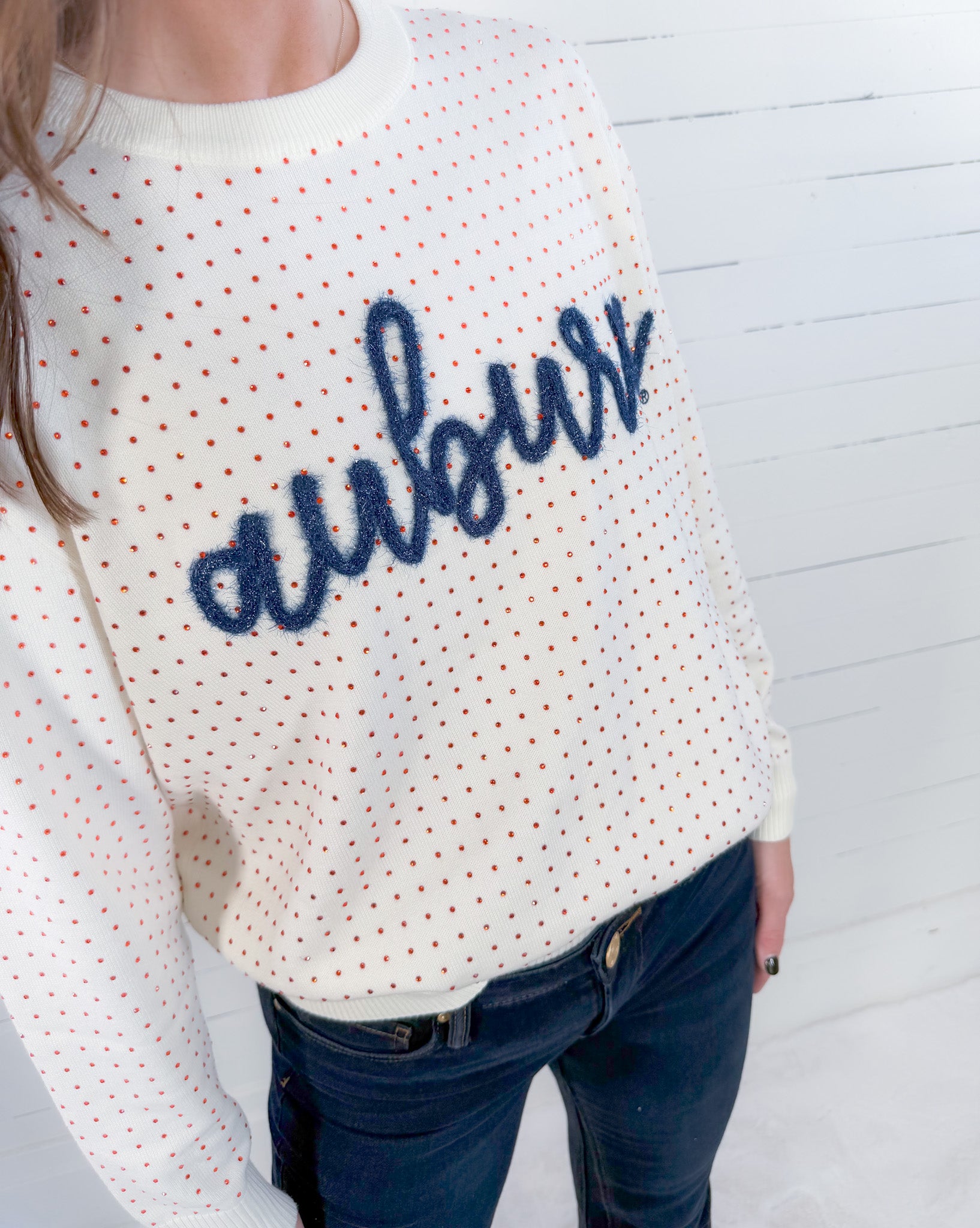 Auburn Rhinestone Sweater Stewart Simmons