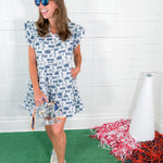Auburn Team Toile Flutter Sleeve Mini Dress Stewart Simmons
