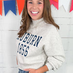 Auburn Tigers Gray Mock Neck Hi-Dive Cropped Sweatshirt