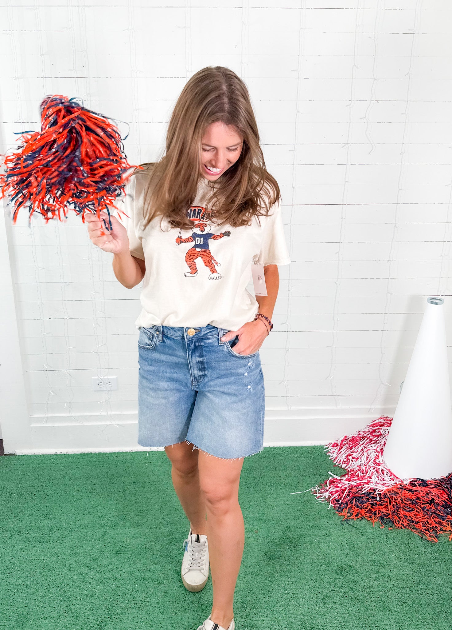 Auburn Tigers Mascot Flag Natural Tee