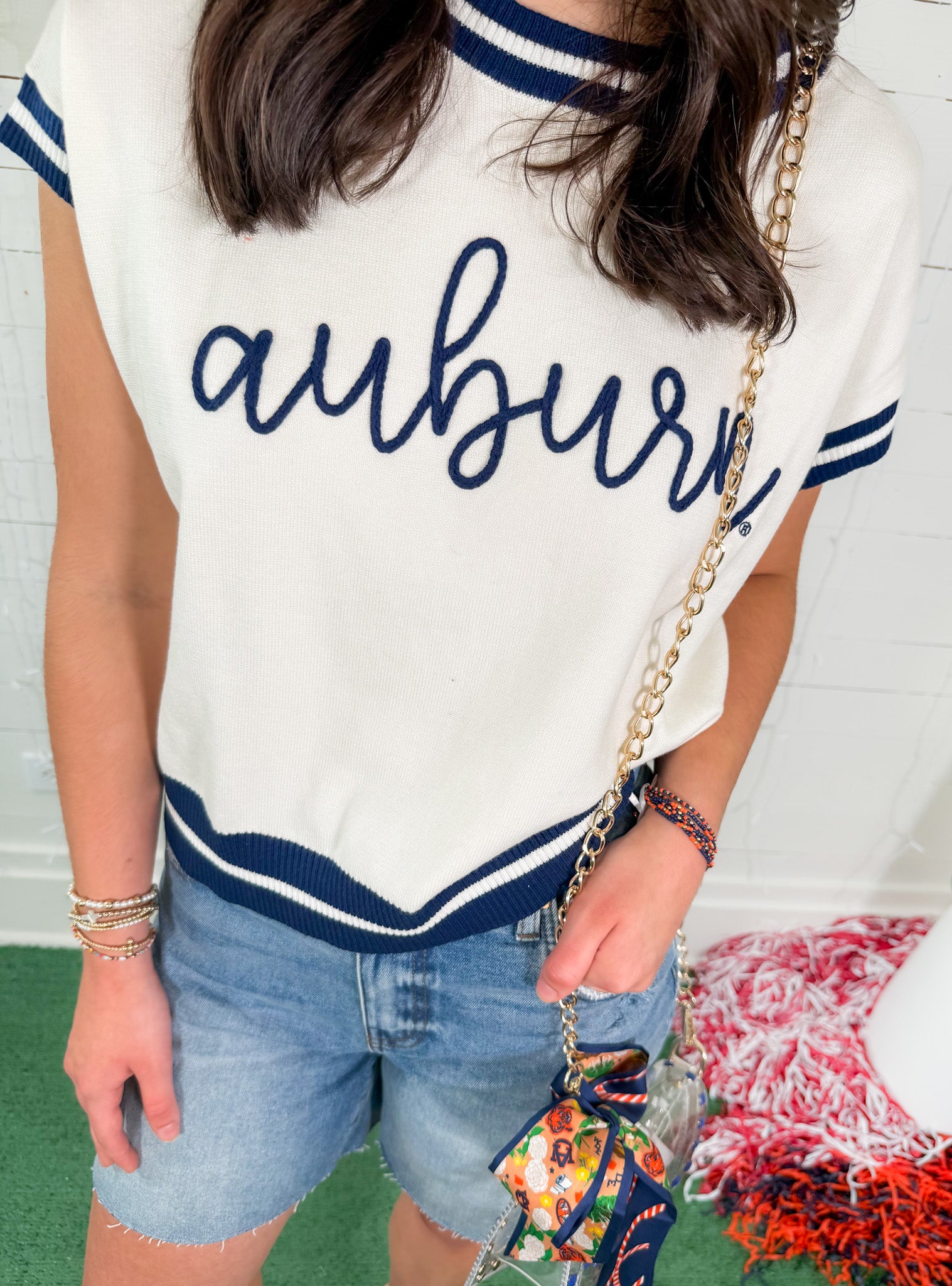 Auburn Varsity Sleeveless Sweater Stewart Simmons