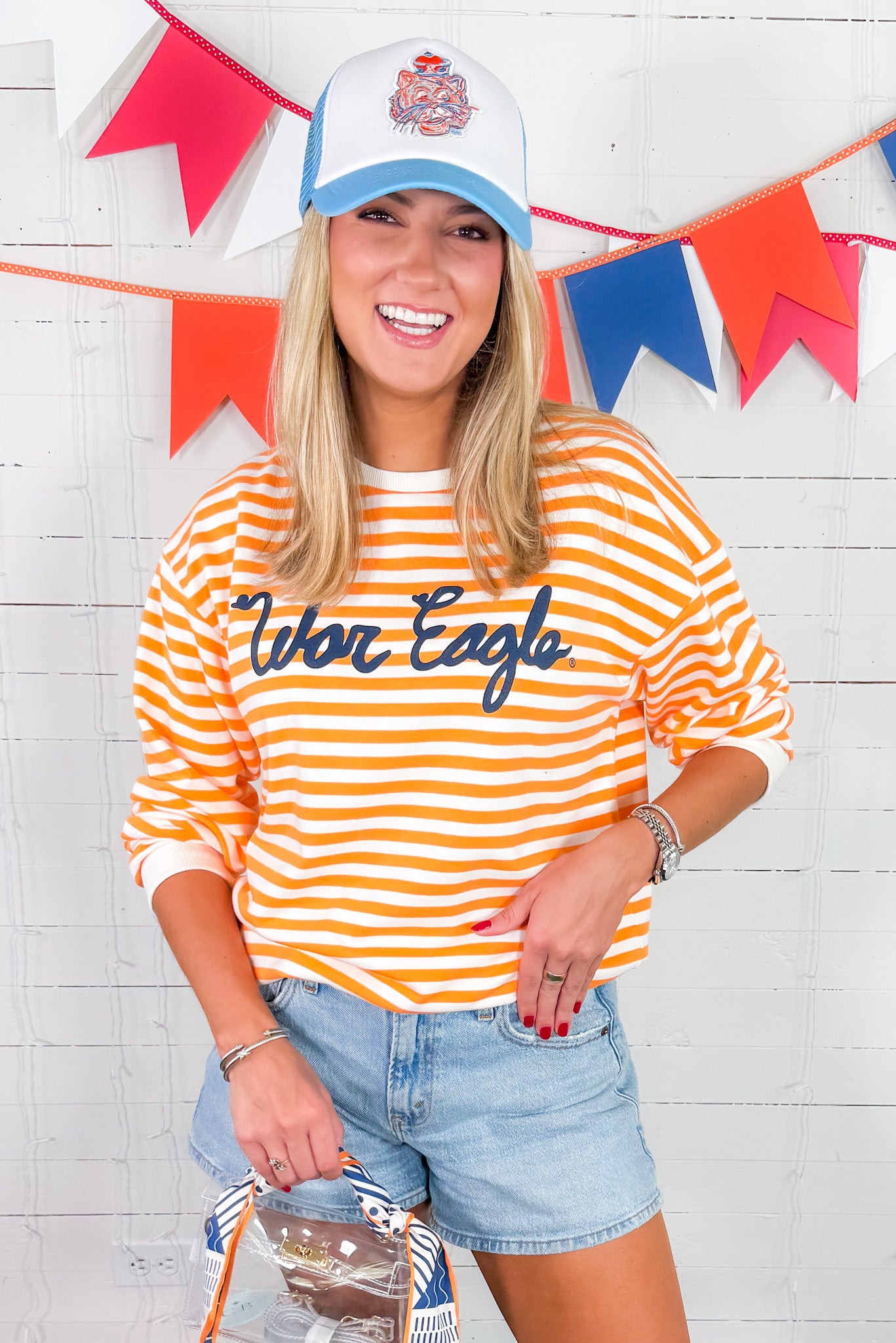 Auburn War Eagle Orange + White Hi-Dive Sweatshirt