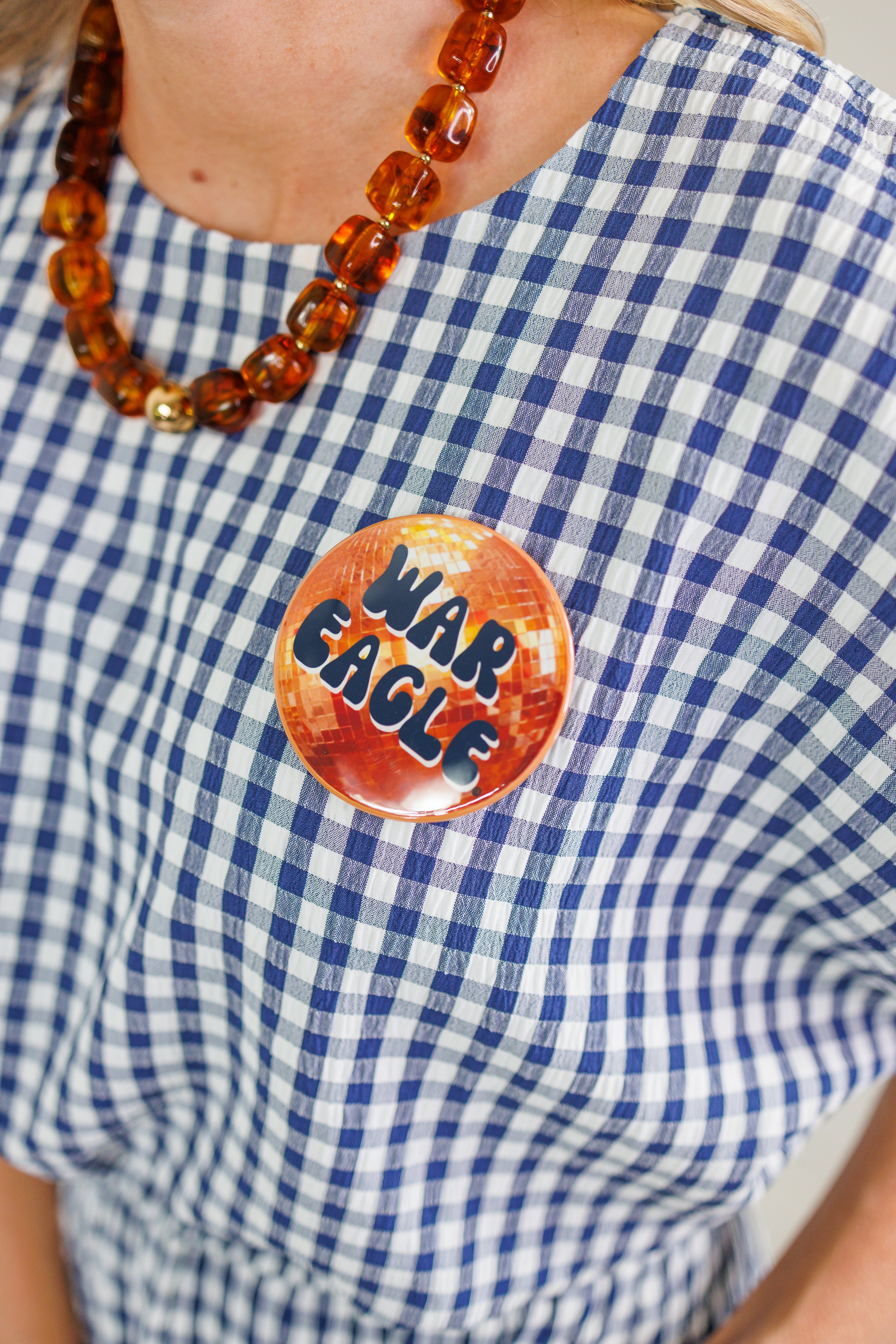 Auburn War Eagle Disco Ball Gameday Button