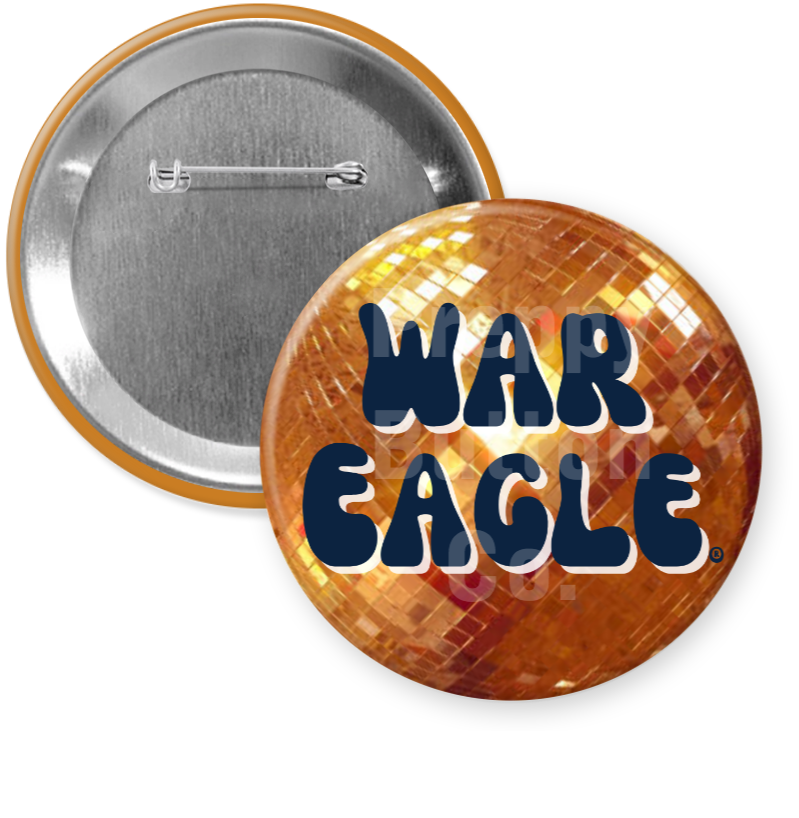 Auburn War Eagle Disco Ball Gameday Button
