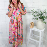 Augustine Pink Floral Maxi Dress Umgee