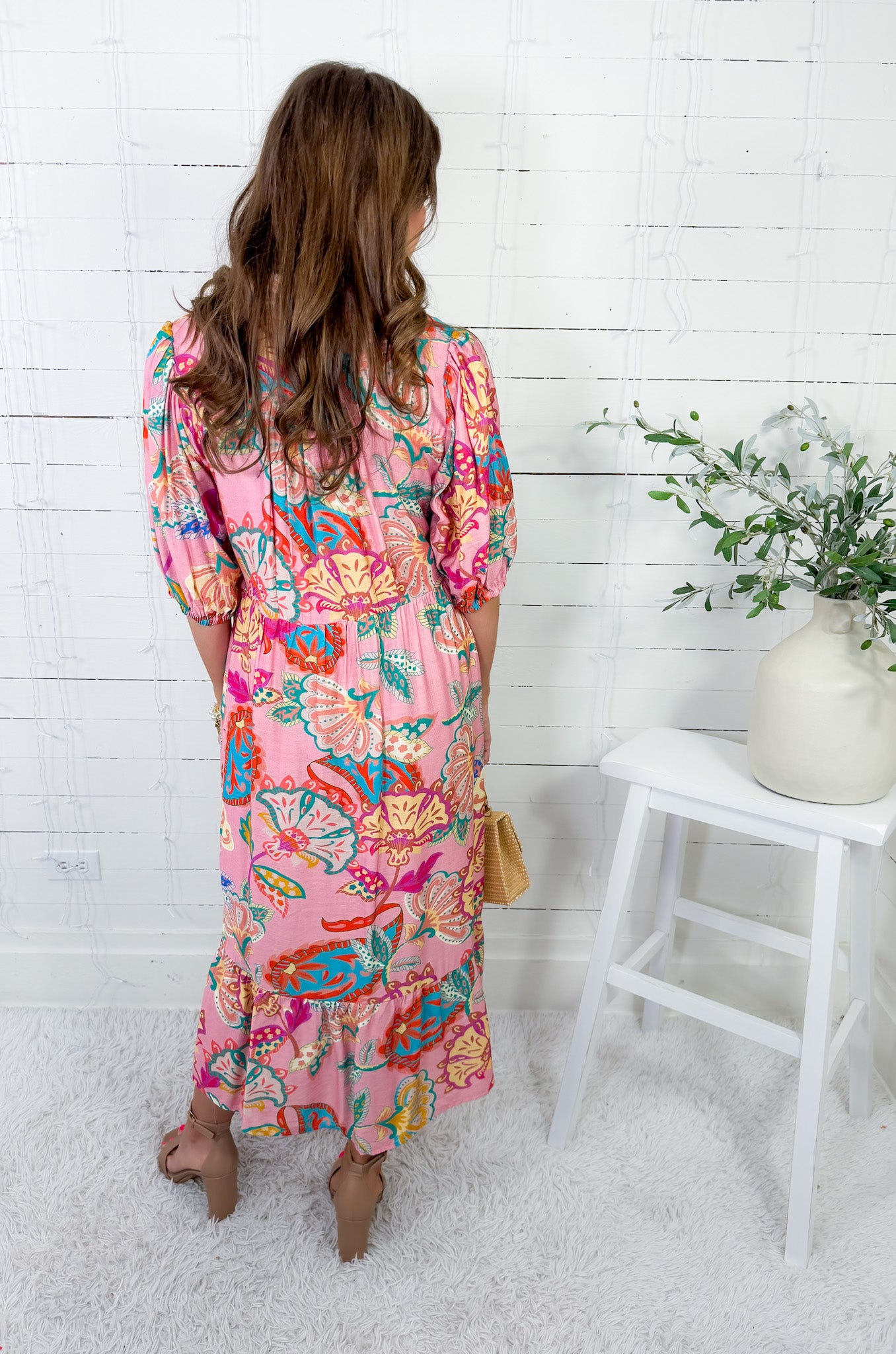 Augustine Pink Floral Maxi Dress Umgee