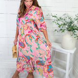 Augustine Pink Floral Maxi Dress Umgee