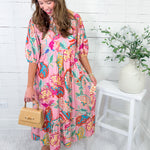 Augustine Pink Floral Maxi Dress Umgee