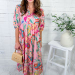 Augustine Pink Floral Maxi Dress Umgee