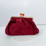 Aura Bordeaux Suede Clutch