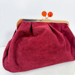 Aura Bordeaux Suede Clutch