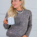 Austin Greige Iridescent Spangle Sweater Compania Fantastica
