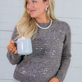 Austin Greige Iridescent Spangle Sweater Compania Fantastica