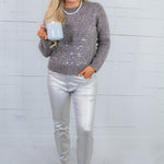 Austin Greige Iridescent Spangle Sweater Compania Fantastica