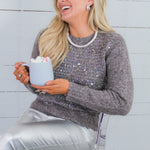 Austin Greige Iridescent Spangle Sweater Compania Fantastica