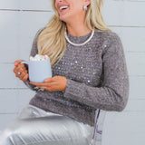 Austin Greige Iridescent Spangle Sweater Compania Fantastica