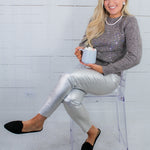 Austin Greige Iridescent Spangle Sweater Compania Fantastica