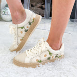 Azalia White Floral Raffia Sneaker Dolce Vita 