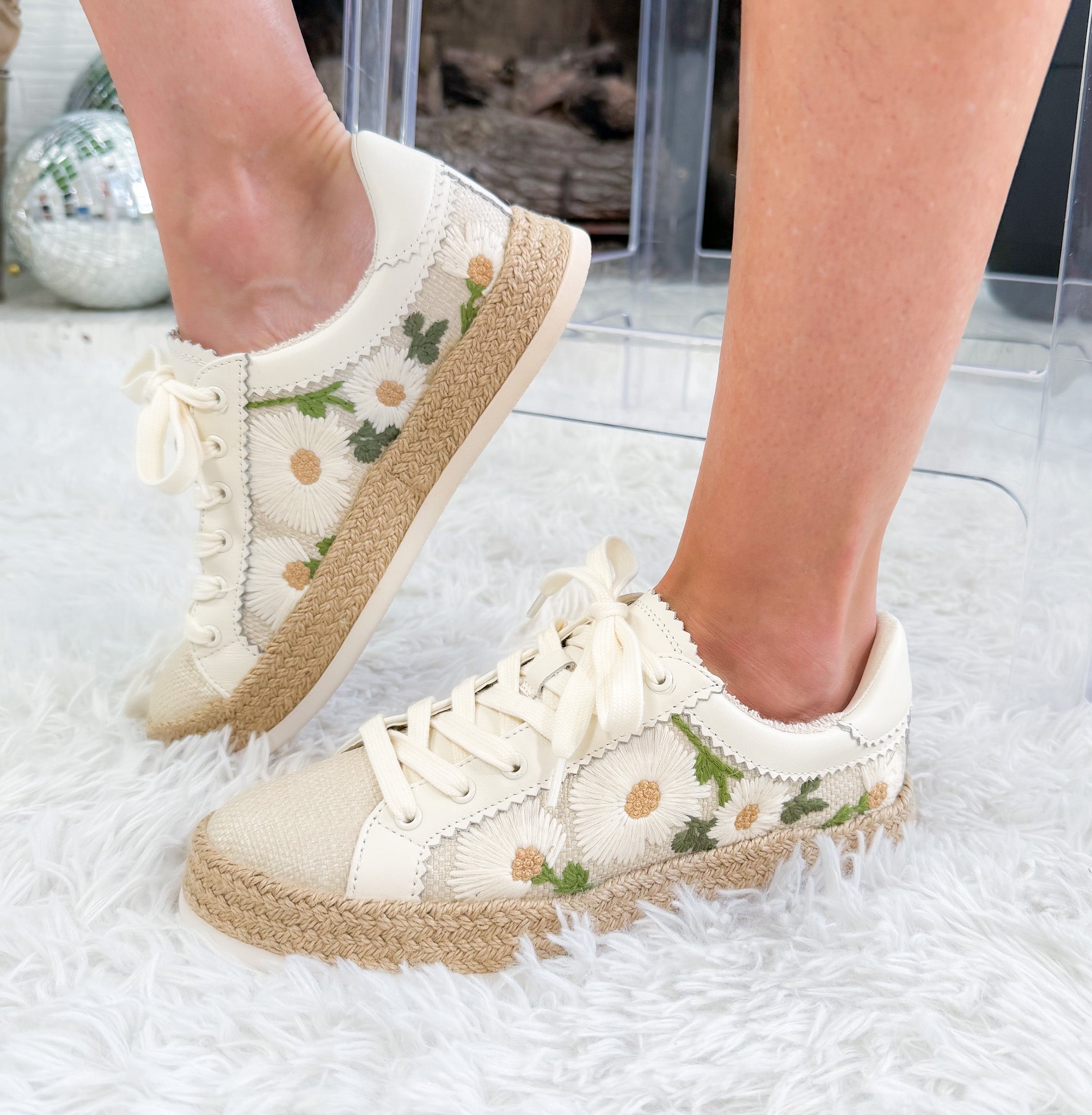 Azalia White Floral Raffia Sneaker Dolce Vita 