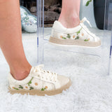 Azalia White Floral Raffia Sneaker Dolce Vita 