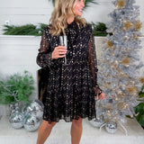 Babette Black + Gold Mini Dress Elan