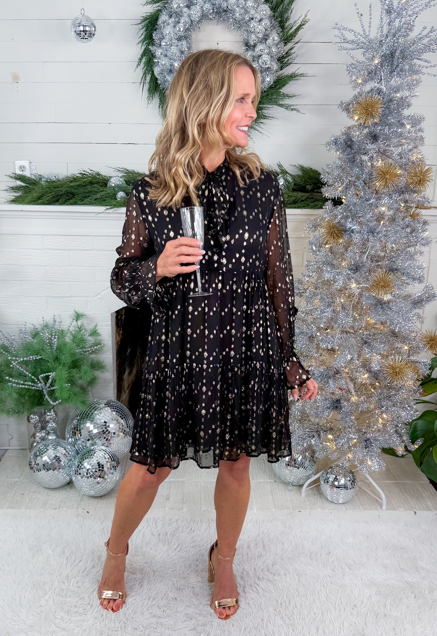 Babette Black + Gold Mini Dress Elan
