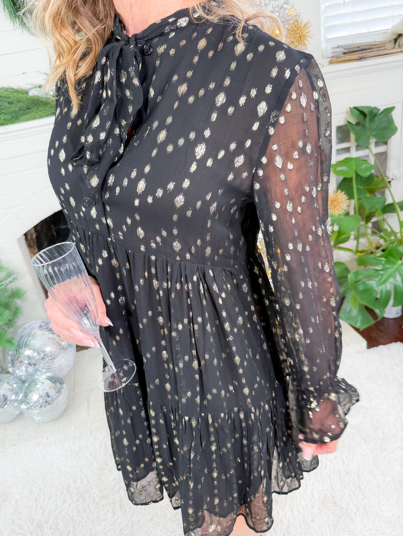 Babette Black + Gold Mini Dress Elan