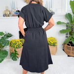 Baker Black Textured Maxi Dress THML