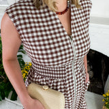 Baker Chocolate Gingham Maxi Dress Entro