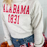 Bama Gray Mock Neck Hi-Dive Crop Sweatshirt