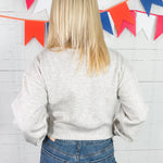 Bama Gray Mock Neck Hi-Dive Crop Sweatshirt