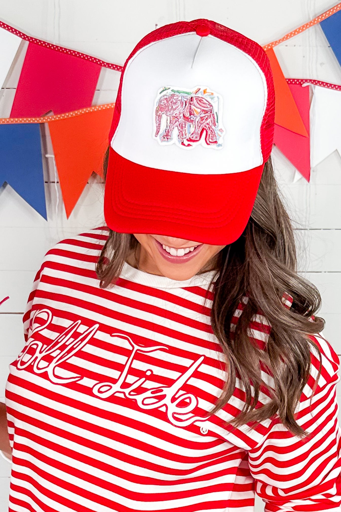 Bama Red + White Crimson Tide Hi-Dive Sweatshirt