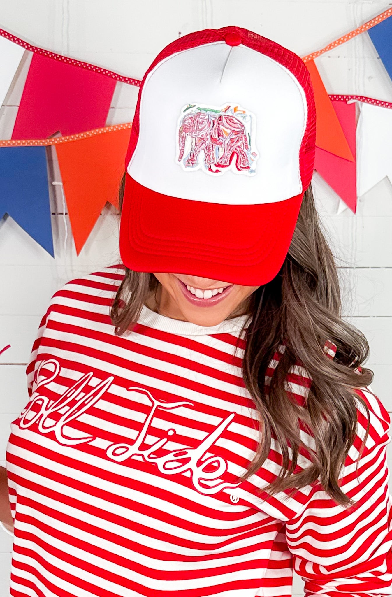 Bama Red + White Crimson Tide Hi-Dive Sweatshirt