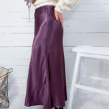 Barbara Plum Satin Skirt Lucy Paris