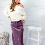 Barbara Plum Satin Skirt Lucy Paris