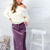 Barbara Plum Satin Skirt Lucy Paris