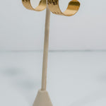 Barbara Textured + Ribbed Wide Gold Hoops