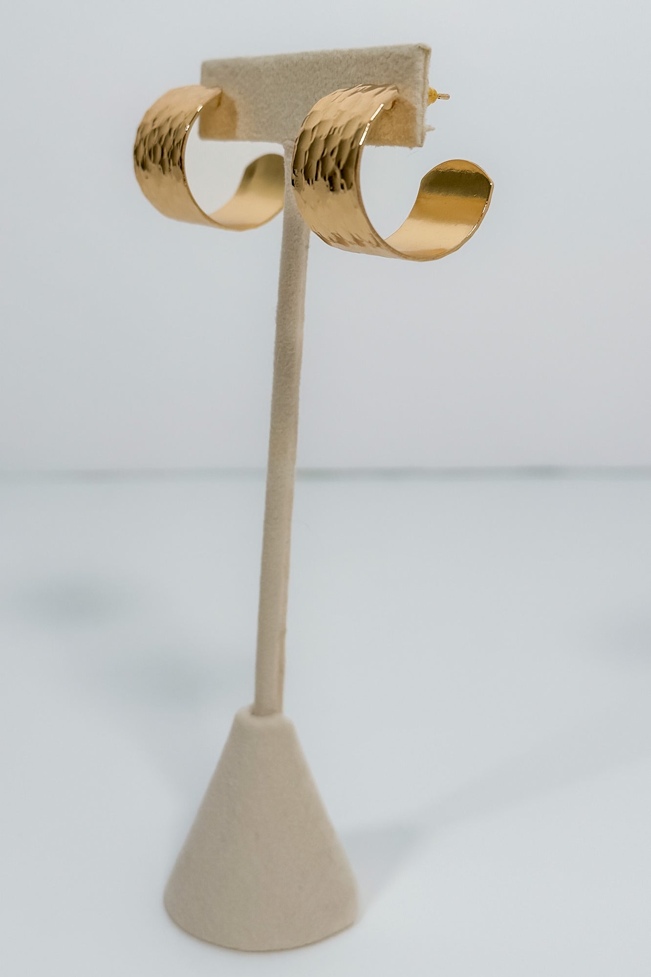 Barbara Textured + Ribbed Wide Gold Hoops